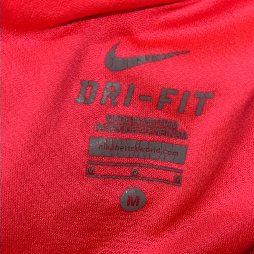 Nike Dri Fit teal Athletic Shorts with Tan Panels and Coral Trim size Medium - Picture 4 of 8